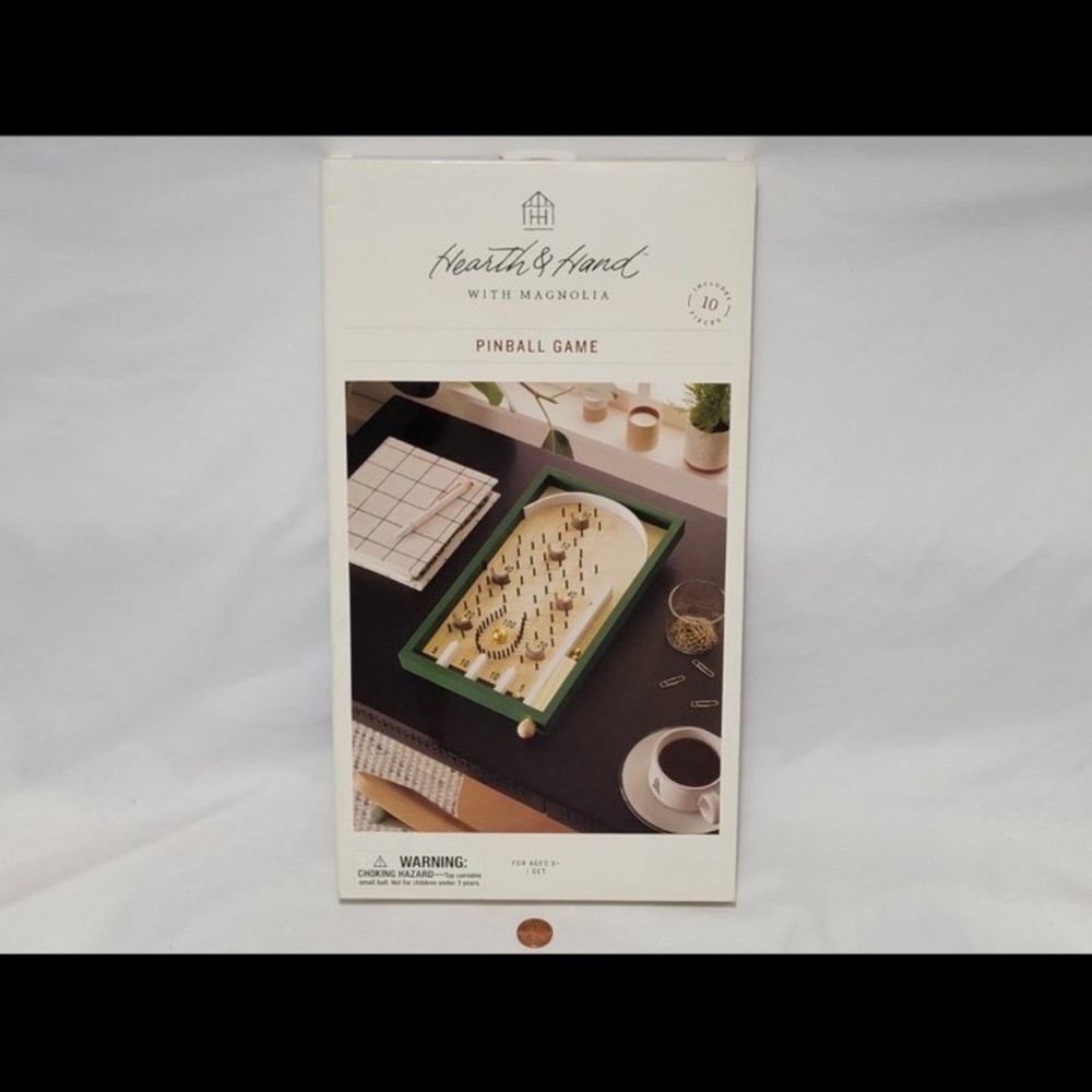 Hearth & Hand Green Wooden Pinball Game - Picture 2 of 3